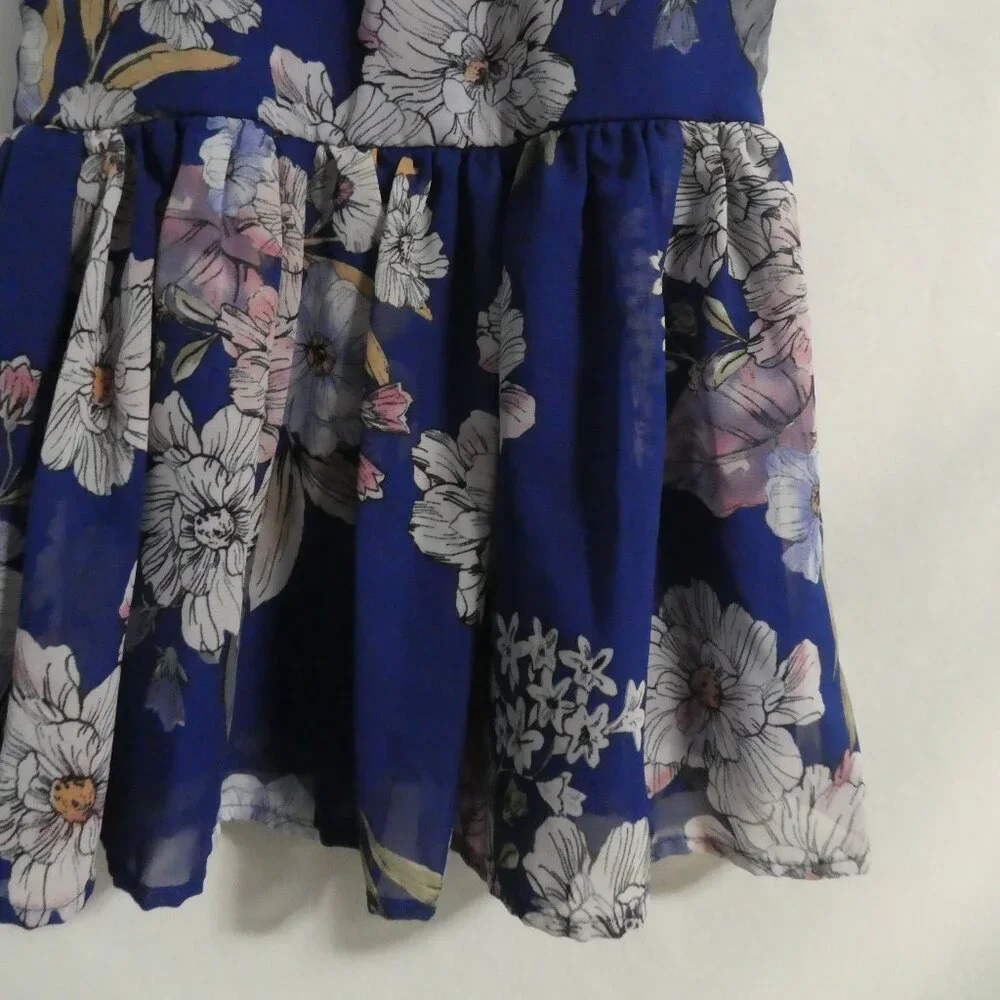 AVA & YELLY | size 6 | Sheer Sleeveless Floral Dress | Tie Back | Lined - Picture 15 of 16
